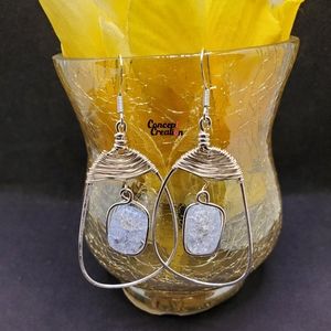 Wirewrapped Birthstone earrings | Aquamarine